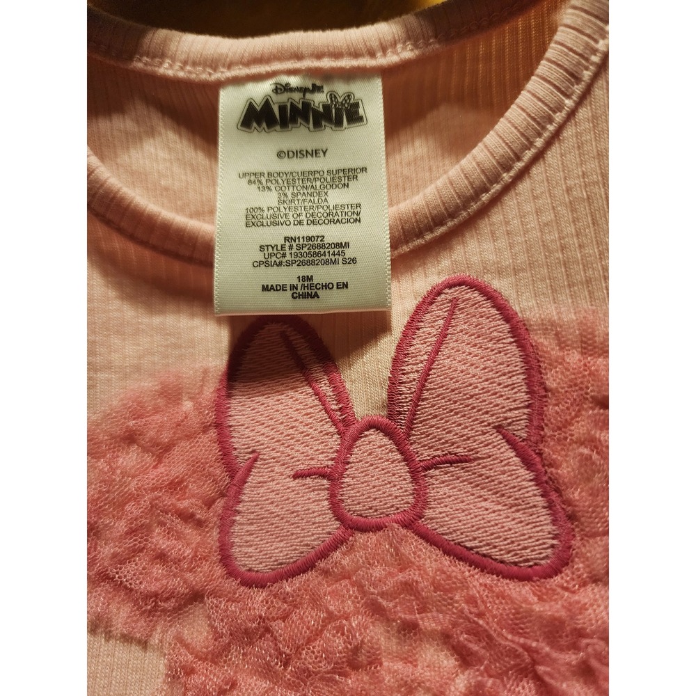 Disney Minnie Mouse Baby Girls Pink Tutu Dress Size 18 Months NWT - Picture 2 of 4